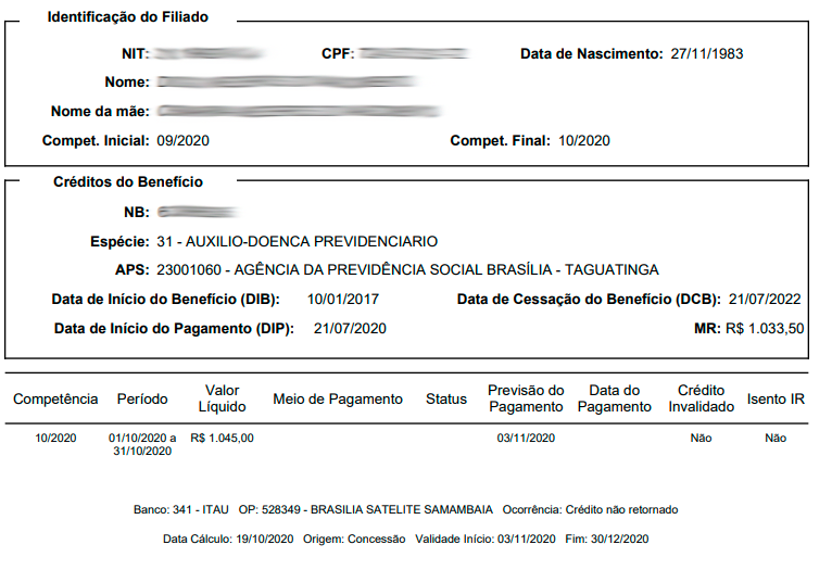 espelho benefício auxílio-doença